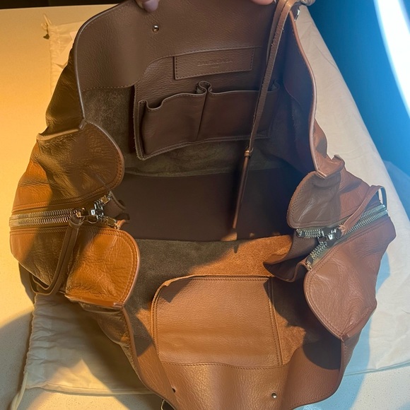 Balenciaga Papier A3 shopping bag in brown leather - Picture 5 of 9